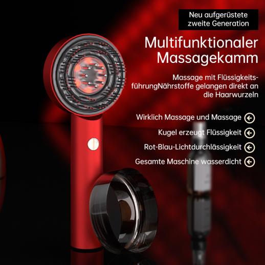 Innovativer Haarwuchskamm mit Rot-, Blau- und Infrarot-Lichttherapie