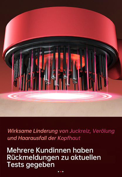 Innovativer Haarwuchskamm mit Rot-, Blau- und Infrarot-Lichttherapie