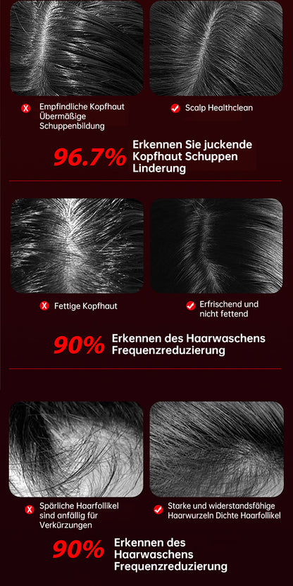 Innovativer Haarwuchskamm mit Rot-, Blau- und Infrarot-Lichttherapie