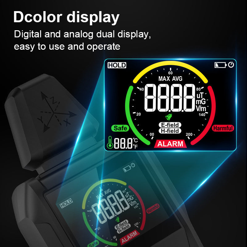 Electromagnetic Radiation Tester – EMF Detector with Temperature Measurement